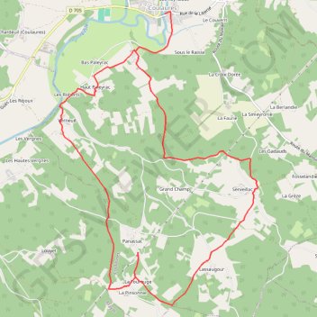 Itinéraire Boucle des Causses Truffiers - Coulaures, distance, dénivelé, altitude, carte, profil, trace GPS