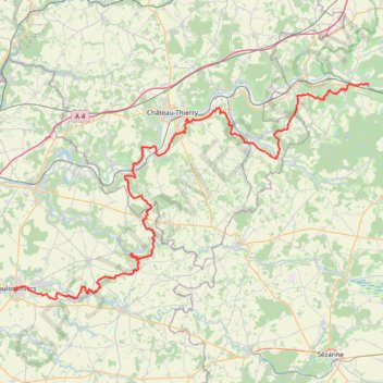 Itinéraire GR 14 : De Coulommiers (Seine-et-Marne) à Reuil (Marne), distance, dénivelé, altitude, carte, profil, trace GPS