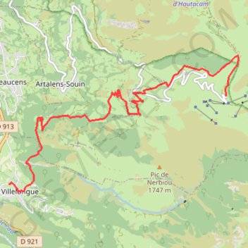 Itinéraire Descente Hautacam sur Villelongue par piste VTT et Croix de Arry, distance, dénivelé, altitude, carte, profil, trace GPS