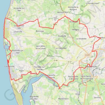 Itinéraire Les trésors cachés du Coutançais - Boucle Ouest, distance, dénivelé, altitude, carte, profil, trace GPS