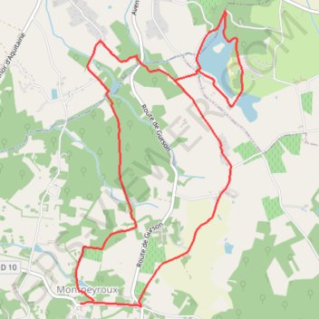 Itinéraire Lac de Gurson - Carsac de Gurson, distance, dénivelé, altitude, carte, profil, trace GPS