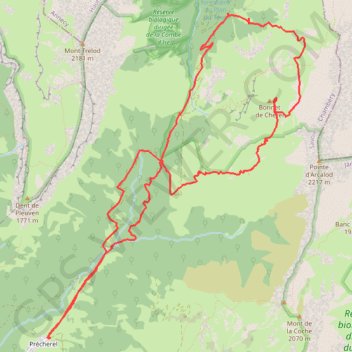 Itinéraire Bonnet de Cherel, distance, dénivelé, altitude, carte, profil, trace GPS