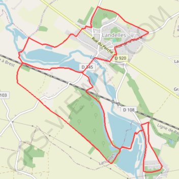 Itinéraire Le 8 autour des étangs - Landelles, distance, dénivelé, altitude, carte, profil, trace GPS