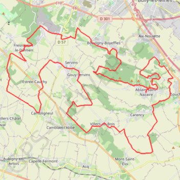 Itinéraire La Tranchée de Lorette, distance, dénivelé, altitude, carte, profil, trace GPS