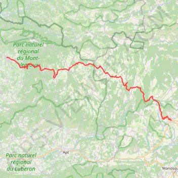 Itinéraire De Bédoin à Forcalquier, distance, dénivelé, altitude, carte, profil, trace GPS