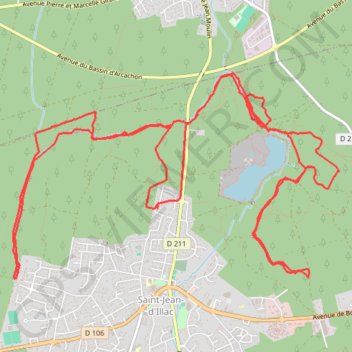Itinéraire Saint-Jean-d'Illac - La Jalle, distance, dénivelé, altitude, carte, profil, trace GPS