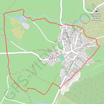 Itinéraire La Ronde de Vendémian, distance, dénivelé, altitude, carte, profil, trace GPS