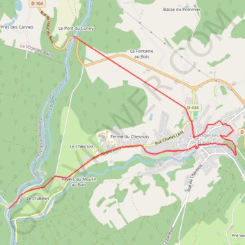 Itinéraire Itinéraire pédestre Bains les Bains, distance, dénivelé, altitude, carte, profil, trace GPS