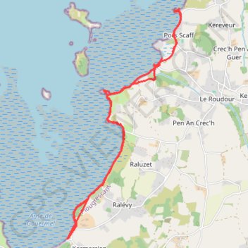 Itinéraire Promenade Plougrescant, distance, dénivelé, altitude, carte, profil, trace GPS