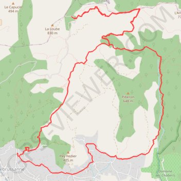 Itinéraire Jas d'Emilmien - Montagne de la Loube - La Roquebrussanne, distance, dénivelé, altitude, carte, profil, trace GPS