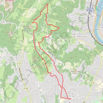 Itinéraire Saint-Cyr-au-Mont-d'Or - Mont Thou, distance, dénivelé, altitude, carte, profil, trace GPS