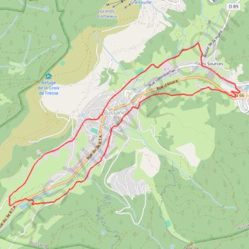 Itinéraire Bussang, distance, dénivelé, altitude, carte, profil, trace GPS