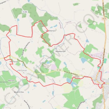 Itinéraire Cancon vers Moulinet, à la découverte du terroir - Pays de la vallée du Lot, distance, dénivelé, altitude, carte, profil, trace GPS