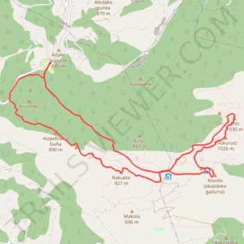 Itinéraire Xoxote et Erlo en circuit depuis Zorrotzpe, distance, dénivelé, altitude, carte, profil, trace GPS
