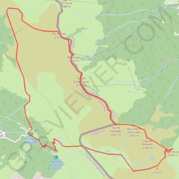 Itinéraire Du pic d'Arrès au tuc dera Entecada depuis l'Hospice de France, distance, dénivelé, altitude, carte, profil, trace GPS