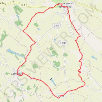 Itinéraire De Cambiac à Auriac-sur-Vendinelle, distance, dénivelé, altitude, carte, profil, trace GPS