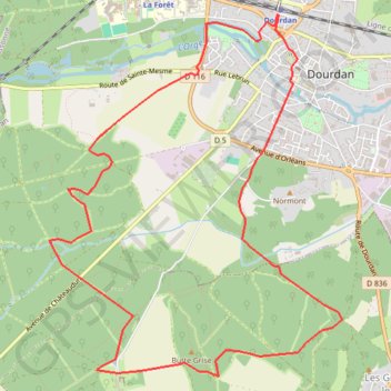 Itinéraire Dourdan boucle Les Granges Le Roi, distance, dénivelé, altitude, carte, profil, trace GPS