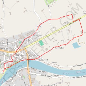 Itinéraire Clairac, une boucle semi urbaine au bord du Lot - Pays de la vallée du Lot, distance, dénivelé, altitude, carte, profil, trace GPS