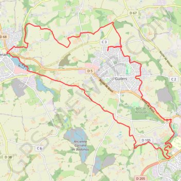 Itinéraire Autour de Guilers, distance, dénivelé, altitude, carte, profil, trace GPS