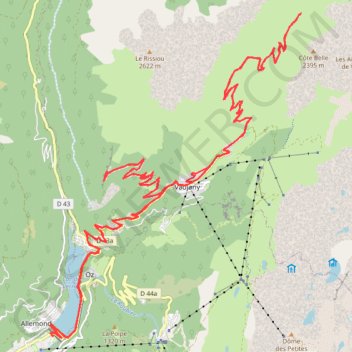 Itinéraire Sortie dans l'Oisans, distance, dénivelé, altitude, carte, profil, trace GPS