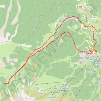 Itinéraire Cascades de Narreyroux, distance, dénivelé, altitude, carte, profil, trace GPS