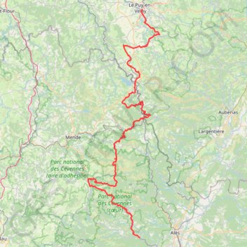 Itinéraire Chemin de Stevenson : l'intégrale, distance, dénivelé, altitude, carte, profil, trace GPS