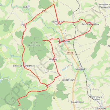 Itinéraire L'arrière front allemand - Saint-Pierrevillers, distance, dénivelé, altitude, carte, profil, trace GPS