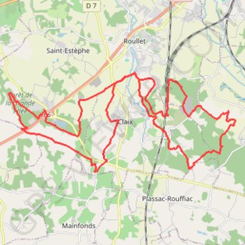 Itinéraire claix 1, distance, dénivelé, altitude, carte, profil, trace GPS