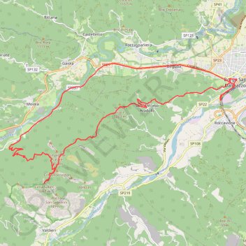 Itinéraire Monte Saben, distance, dénivelé, altitude, carte, profil, trace GPS