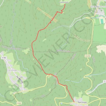 Itinéraire Obersteigen - Haberacker, distance, dénivelé, altitude, carte, profil, trace GPS
