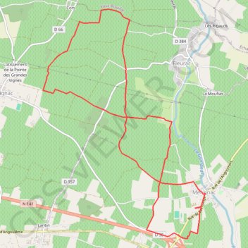 Itinéraire Merignac (16), distance, dénivelé, altitude, carte, profil, trace GPS