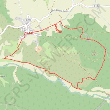 Itinéraire Saint-Ferriol-6,3km, distance, dénivelé, altitude, carte, profil, trace GPS