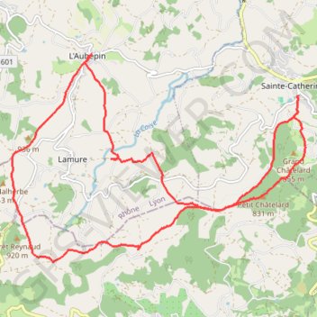 Itinéraire Monts du Lyonnais - Sainte-Catherine, distance, dénivelé, altitude, carte, profil, trace GPS
