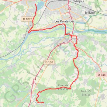 Itinéraire De Angers à Rablay-sur-Layon, distance, dénivelé, altitude, carte, profil, trace GPS