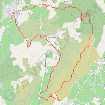 Itinéraire 04-FEV-2021 ST JEAN DE LA BLAQUIERES - ROC DES VIERGES - FOUR A CHAUX - CANYON DU DIABLE, distance, dénivelé, altitude, carte, profil, trace GPS