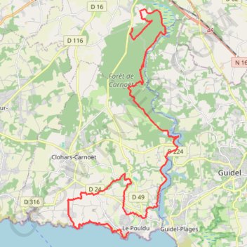 Itinéraire Tracé 002, distance, dénivelé, altitude, carte, profil, trace GPS