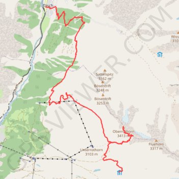 Itinéraire Oberrothorn, distance, dénivelé, altitude, carte, profil, trace GPS