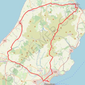 Itinéraire Douglas à Douglas Île de Man, IMN, distance, dénivelé, altitude, carte, profil, trace GPS