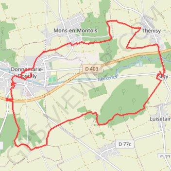 Itinéraire Donnemarie Dontilly, le bois de Sigy, distance, dénivelé, altitude, carte, profil, trace GPS