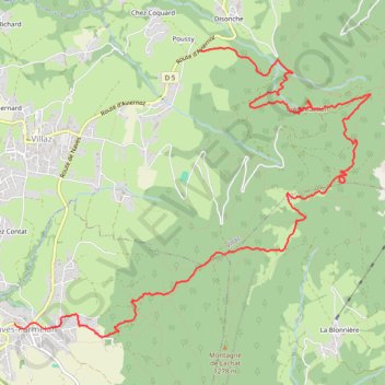 Itinéraire Les Cascades de Villaz (Bornes), distance, dénivelé, altitude, carte, profil, trace GPS