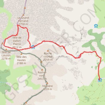Itinéraire La tête de Vallompierra, distance, dénivelé, altitude, carte, profil, trace GPS