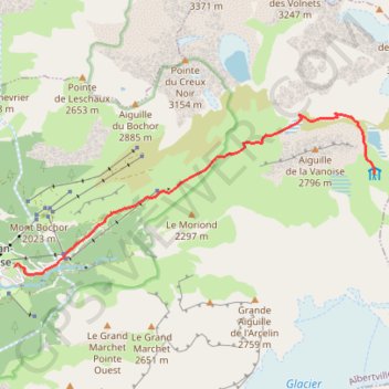 Itinéraire Col de la Vanoise, distance, dénivelé, altitude, carte, profil, trace GPS
