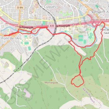 Itinéraire Footing : Grotte Saint Benoît de Labre, Croix du Montaiguet, distance, dénivelé, altitude, carte, profil, trace GPS