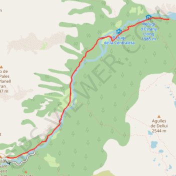Itinéraire E03_aig81estortes_estany Llong on GPSies.com, distance, dénivelé, altitude, carte, profil, trace GPS