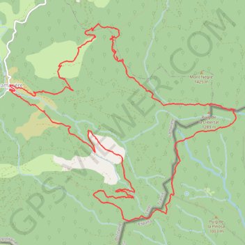 Itinéraire Lamanère - Tours Cabrens - Pla de la Muga - Chapelle Sainte Christine - Lamanère, distance, dénivelé, altitude, carte, profil, trace GPS