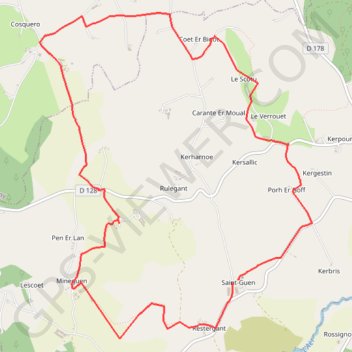 Itinéraire Circuit de Saint Guen à Saint Tugdual - circuit n°25, distance, dénivelé, altitude, carte, profil, trace GPS