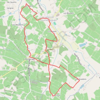 Itinéraire Les Lèves par La Tour, distance, dénivelé, altitude, carte, profil, trace GPS