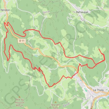 Itinéraire rando vtt le tholy dans les Vosges_1, distance, dénivelé, altitude, carte, profil, trace GPS