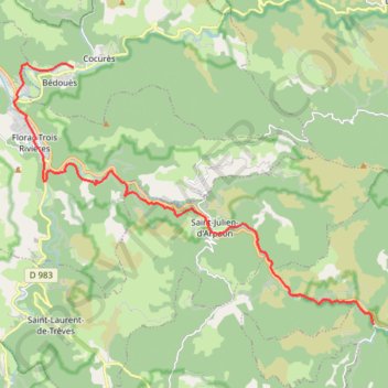 Itinéraire GR70 Etape 10-1 Bédoues Cassagnas 21,3 km, distance, dénivelé, altitude, carte, profil, trace GPS