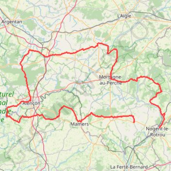 Itinéraire no12-le_perche, distance, dénivelé, altitude, carte, profil, trace GPS
